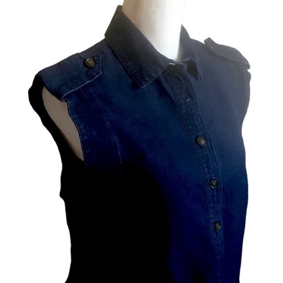 BR Navy Linen Mariner Shift Minidress - Picture 3 of 7